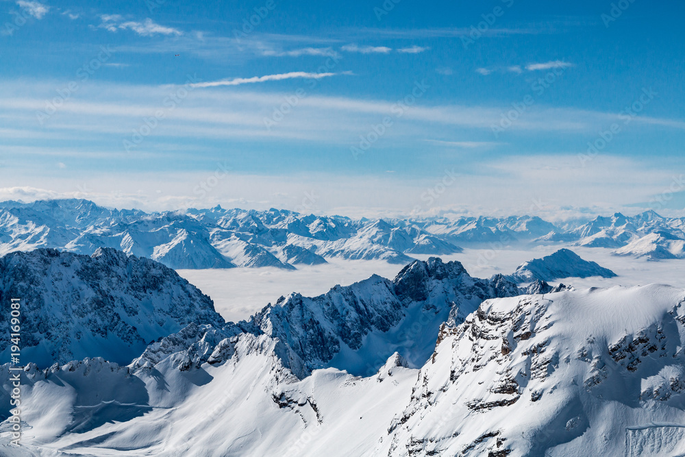 View from the Zugspitze, the top of Germany View from the Zugspitze, the top of Germany