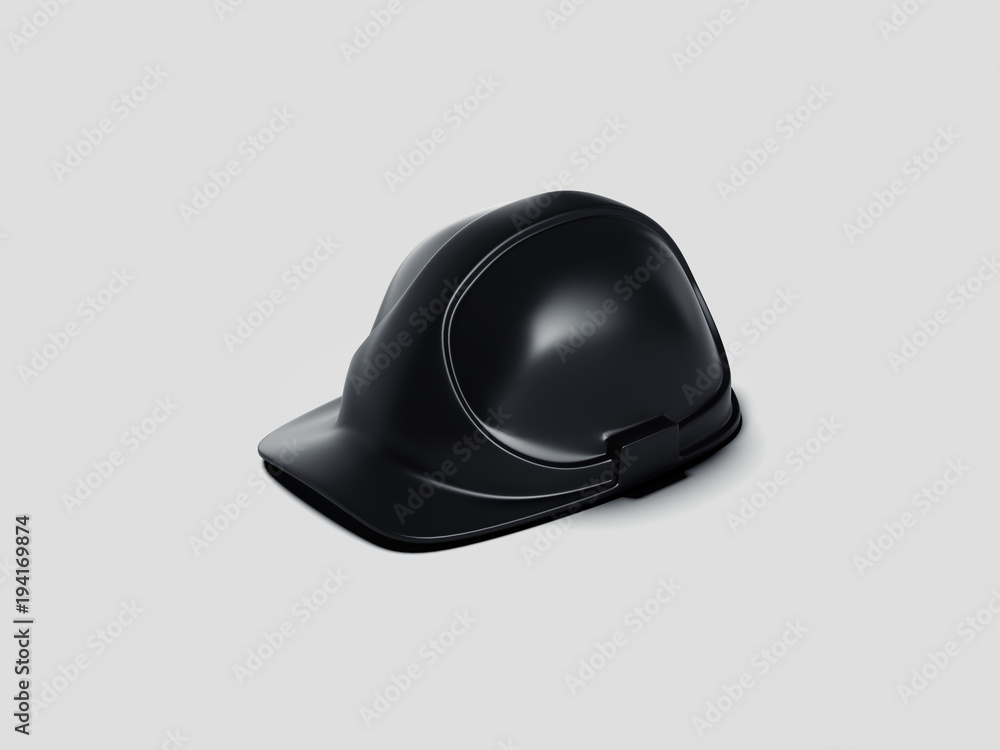 Fototapeta premium Black worker helmet. 3d rendering