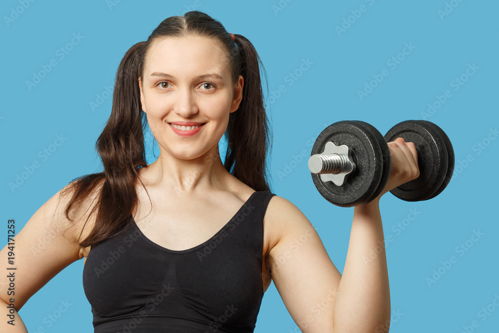woman with dumbbell woman with dumbbell