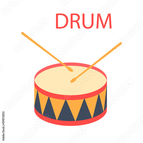 drum. icon, vector illustration.