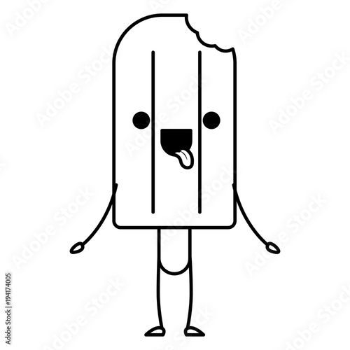 delicious ice cream palette kawaii character vector illustration design