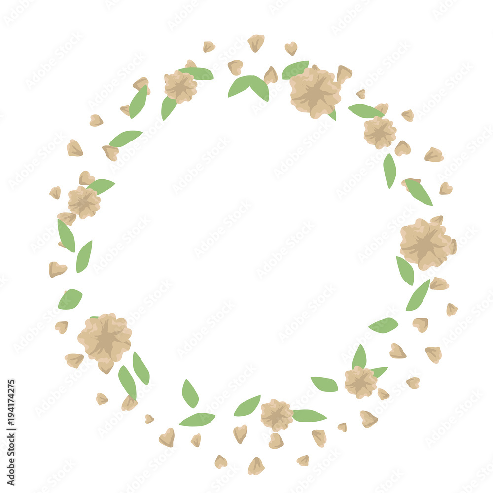 Fototapeta premium Delicate pastel flowers floral pink light wreath