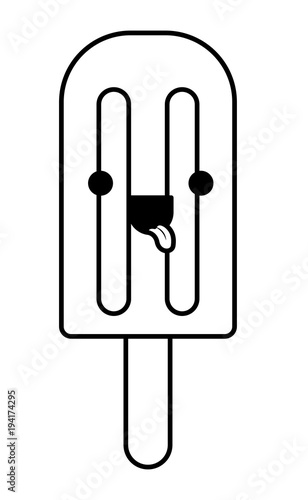 delicious ice cream palette kawaii character vector illustration design