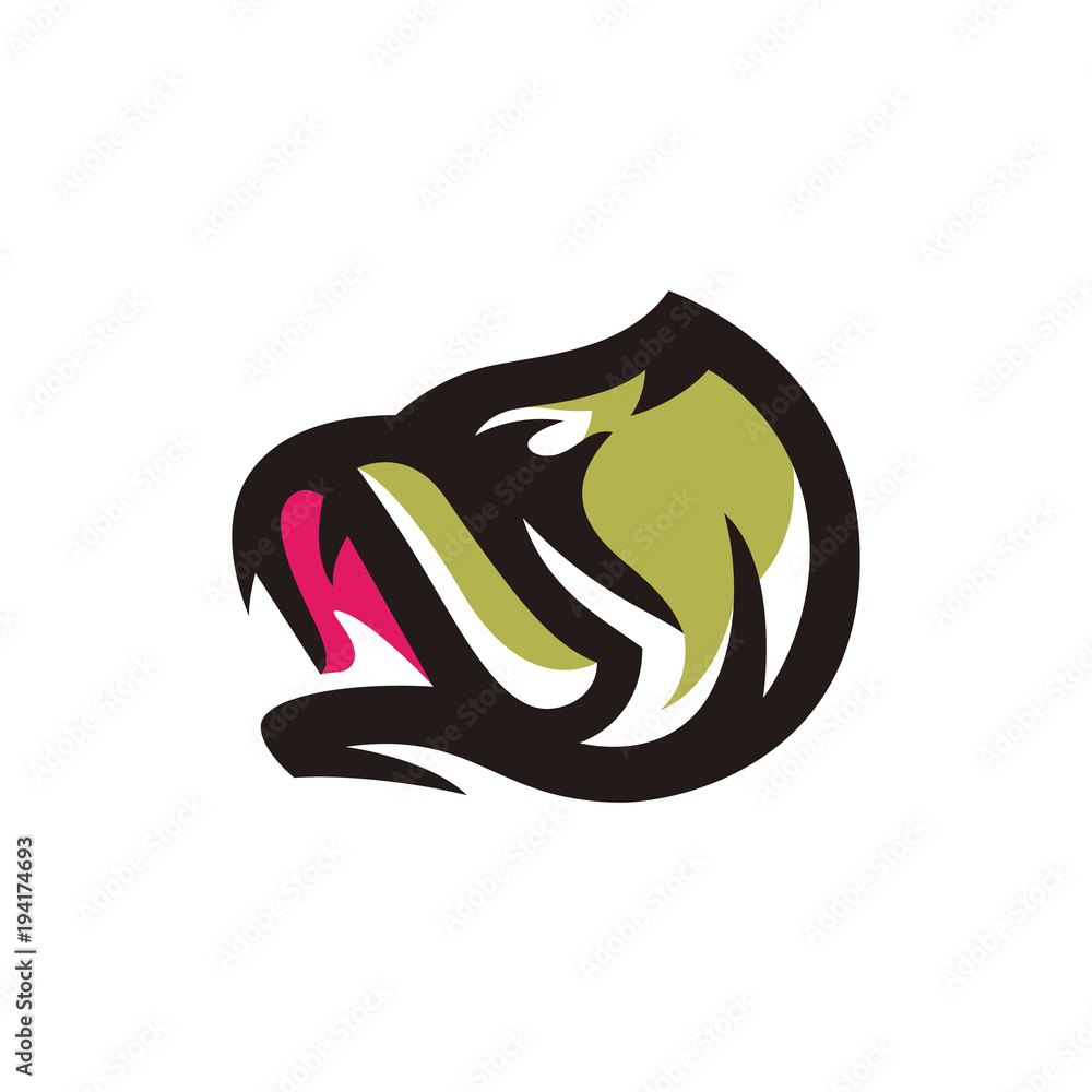 Plakat Fish bass vector logo illustration on white background