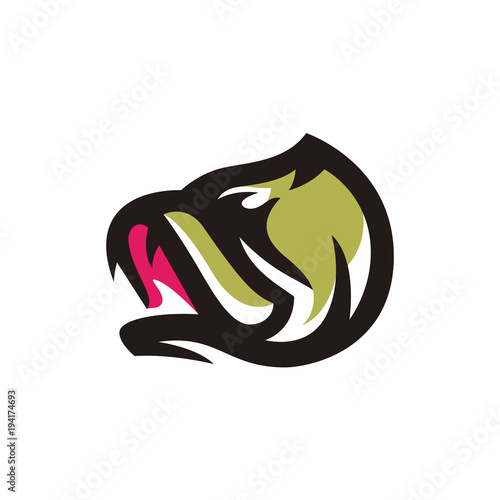 Fish bass vector logo illustration on white background