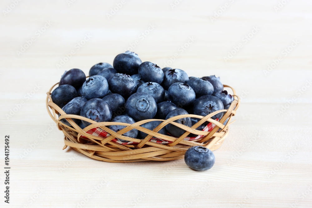 Basket of blueberry on the table. Basket of blueberry on the table.
