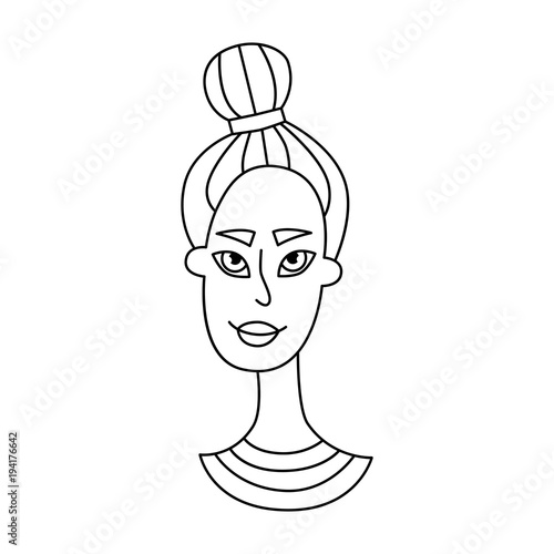 Woman girl portrait doodle vector illustration