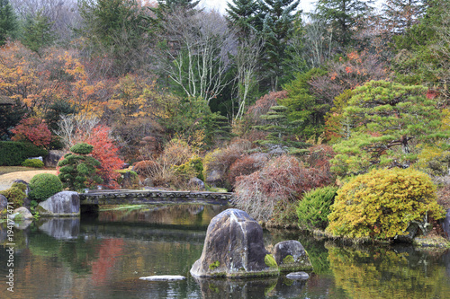 Garden in Oshino Hakkai ancient village