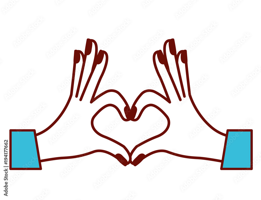 Obraz premium hands forming a heart with fingers vector illustration design