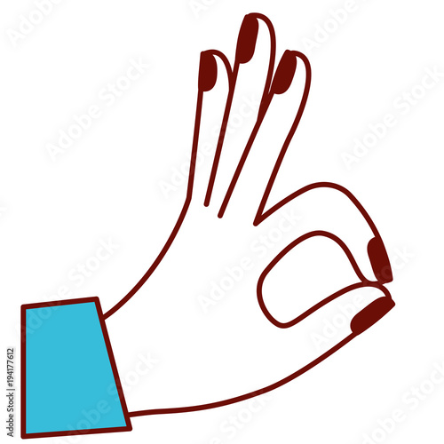 ok gesture with hand vector illustration design