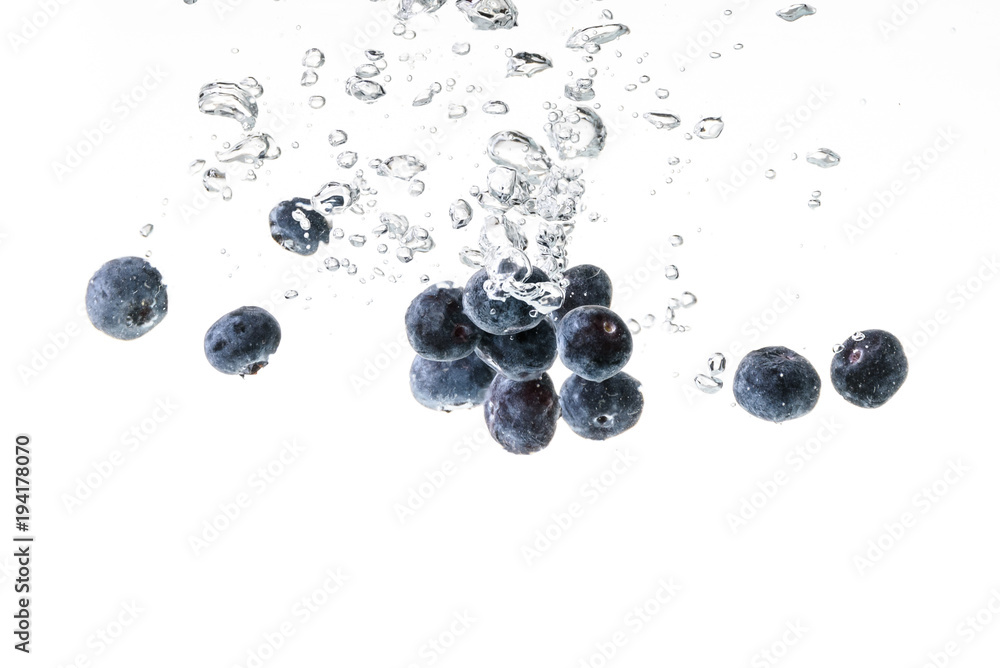 Blueberry’s splashing into crystal water Blueberry’s splashing into crystal water