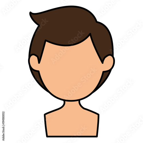 young man shirtless avatar character vector illustration design