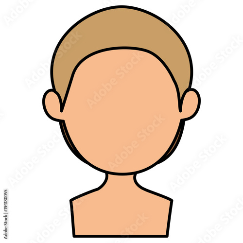 young man shirtless avatar character vector illustration design