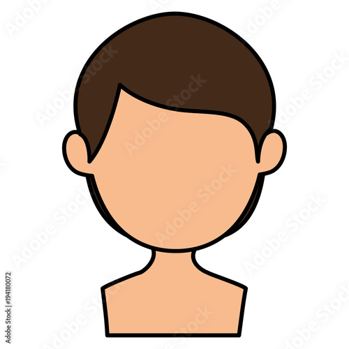 young man shirtless avatar character vector illustration design