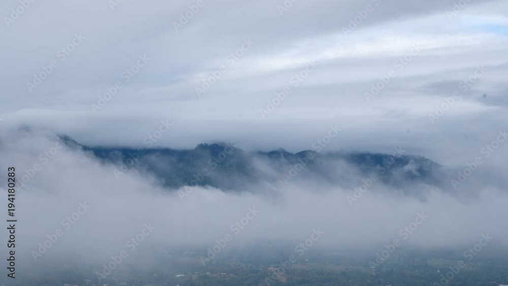 Mist in the morning moving along the mountain. Mist in the morning moving along the mountain.