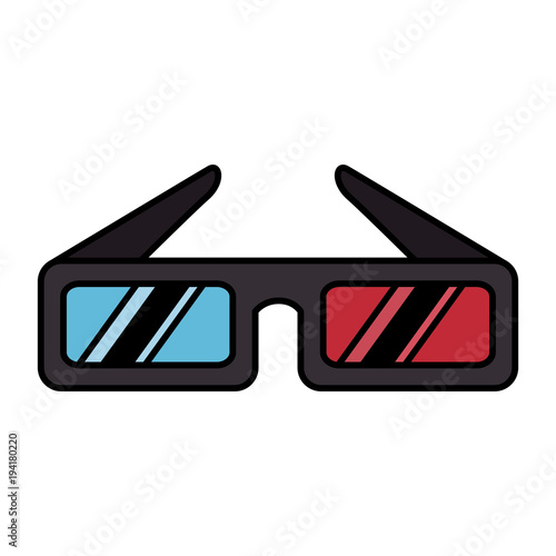 3d glasses cinema icon vector illustration design
