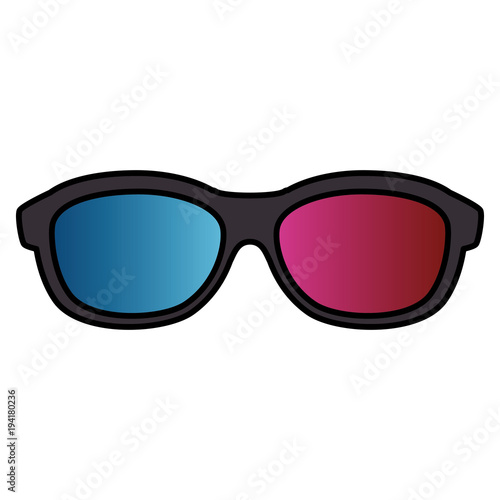 3d glasses cinema icon vector illustration design