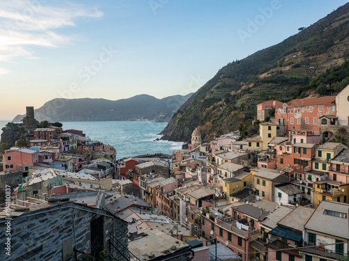 Colorful houses in Vernazza, Cinque Terre, Italy. A lot of colors in the small village. January,2018 © ikmerc