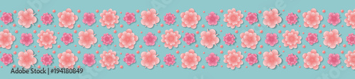 Floral banner - panoramic header. Vector.