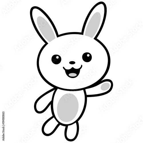 Kawaii Rabbit Illustration - A vector cartoon illustration of a cute Kawaii Rabbit.