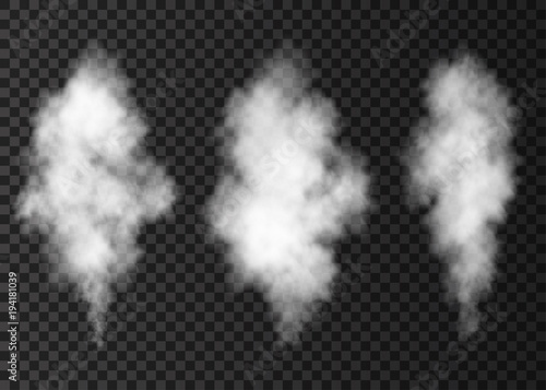 White  smoke explosion  isolated on transparent background.
