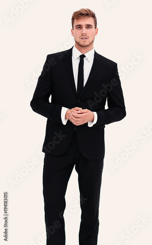 portrait in full length of serious young businessman.