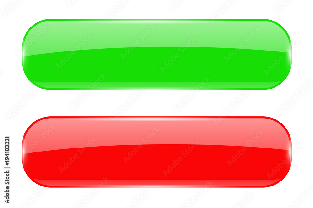 Red and green oval buttons Red and green oval buttons