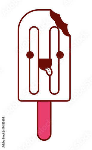 delicious ice cream palette kawaii character vector illustration design