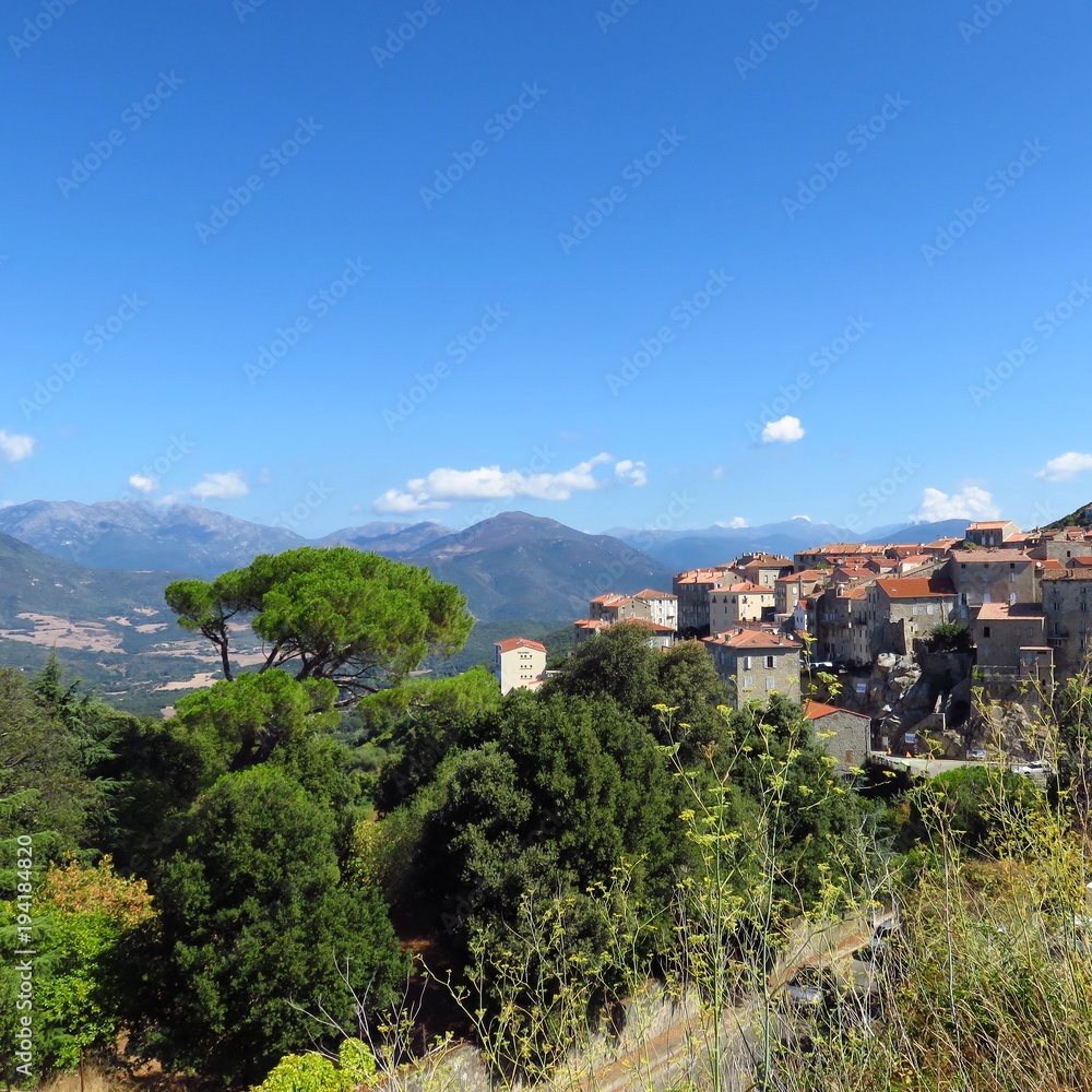 Sartene village in the mountains in Corsica France