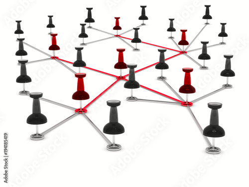 Concept network on white ba...