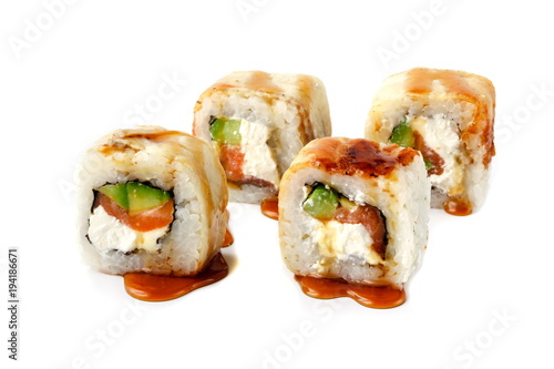 Sushi rolls close up