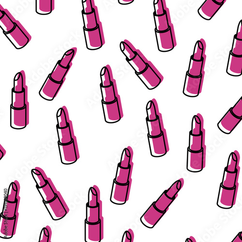 lipstick makeup pattern background vector illustration design