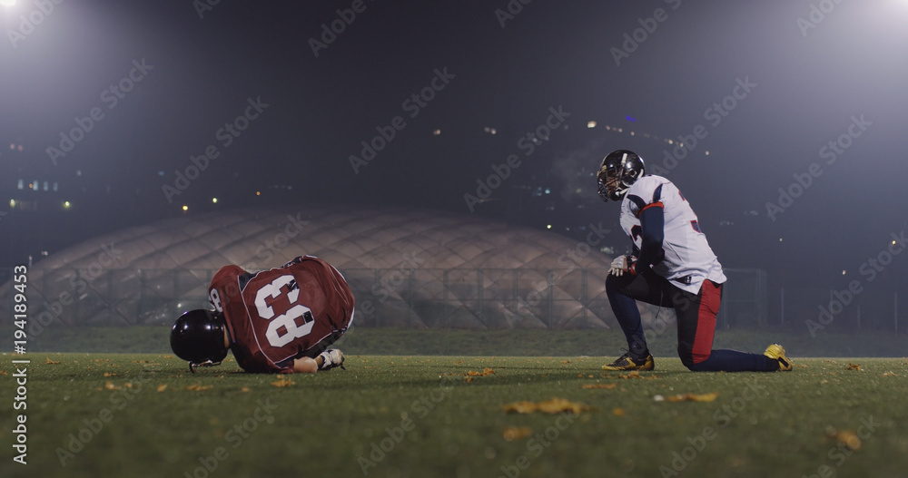 Naklejka premium American football players in action