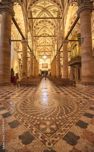 Interior of chiesa di Sant Anastasia in Verona, Italy