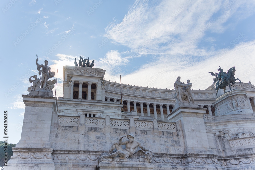 detail view of the altar of the fatherland at piazza venezia in rome italy