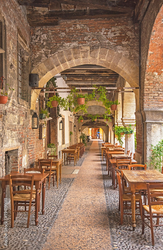 Restaurant in the old town of Verona, Italy