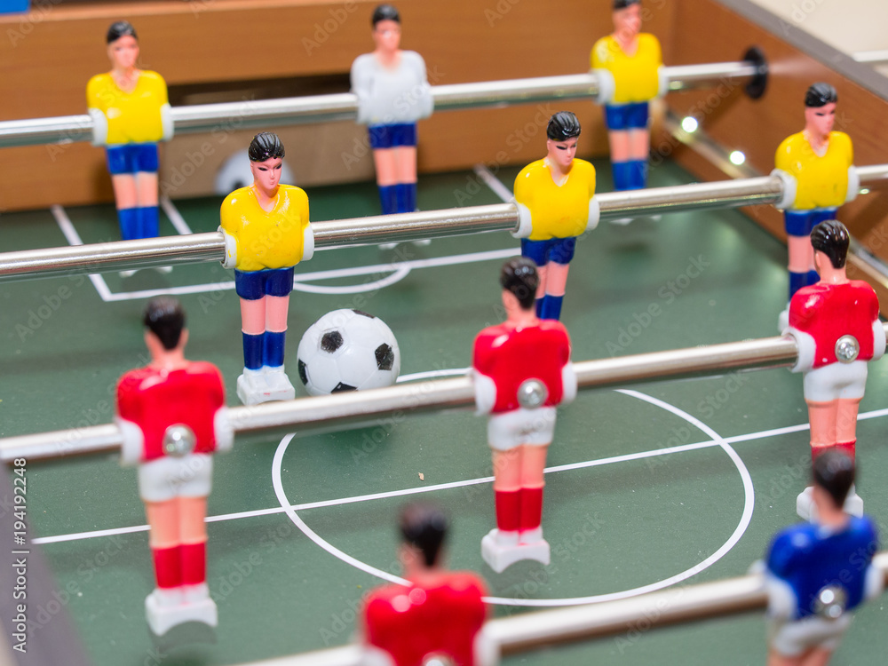 table football detail of colorful player (figurines) table football detail of colorful player (figurines)
