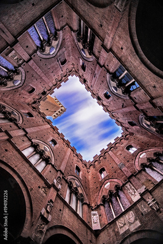 View of the Mangia's tower in Siena