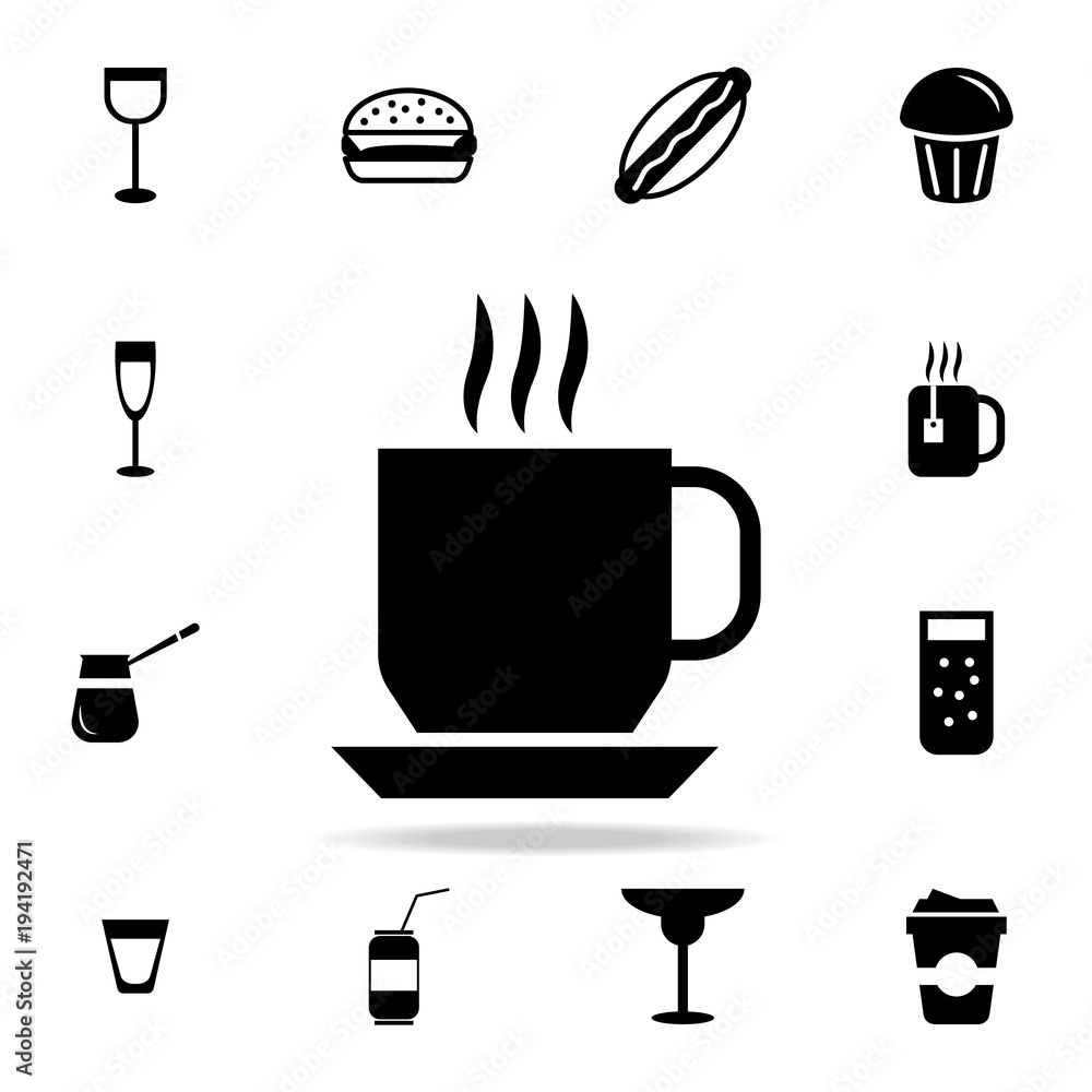 Coffee cup icon. Detailed set of food and drink icons. Premium quality graphic design. One of the collection icons for websites, web design, mobile app Coffee cup icon. Detailed set of food and drink icons. Premium quality graphic design. One of the collection icons for websites, web design, mobile app