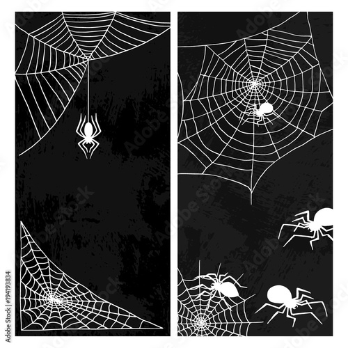 Spiders vector web silhouette spooky nature halloween element cobweb decoration fear spooky net. Web with spider isolated