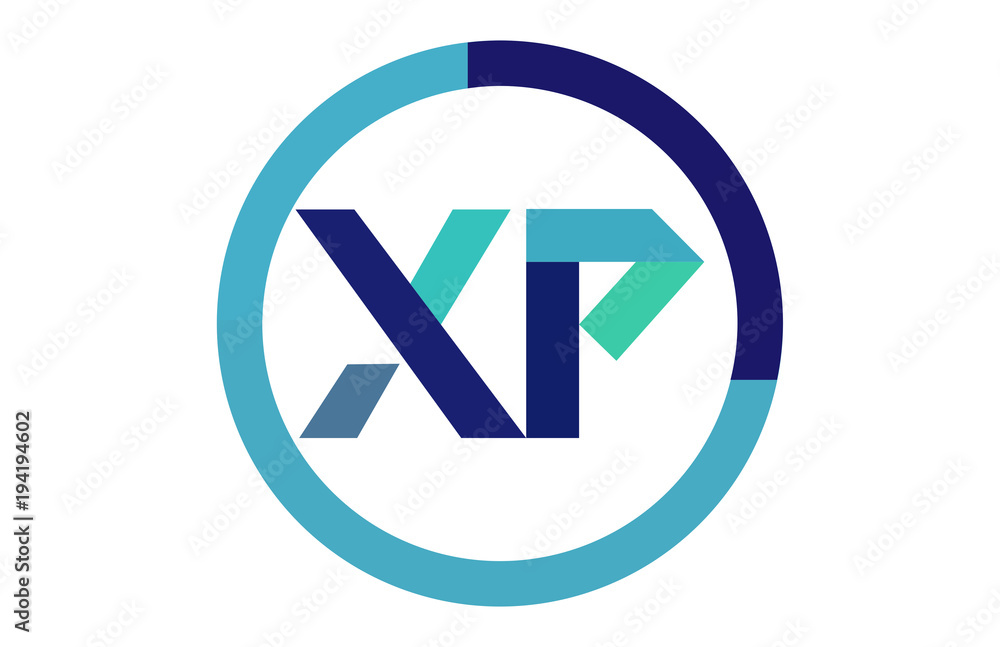 XP Global Blue Ribbon letter Logo XP Global Blue Ribbon letter Logo