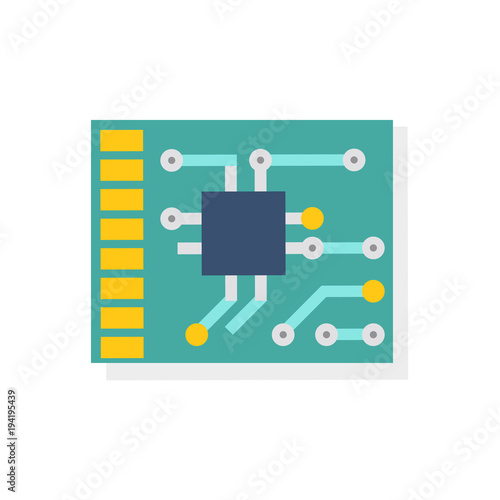 Concept of electronics development. PSB vector icon in flat style.