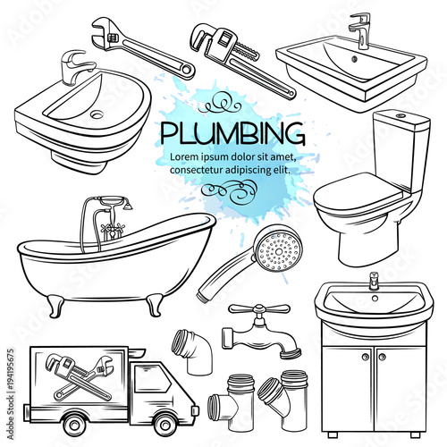 Plumbing icons.