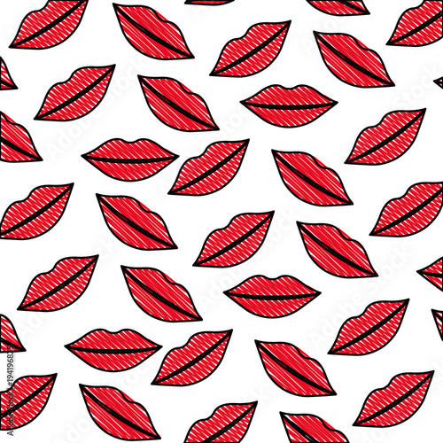 sensuality lips pattern background vector illustration design