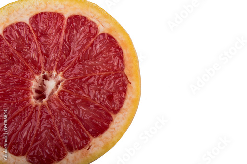 Juicy red grapefruit isolation 