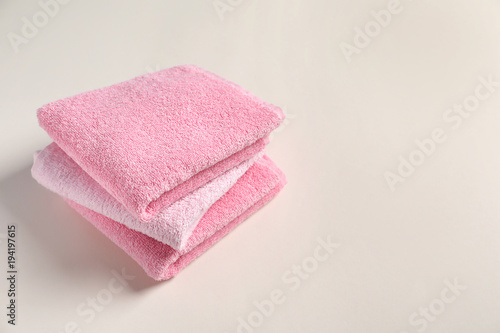 Clean towels on light background