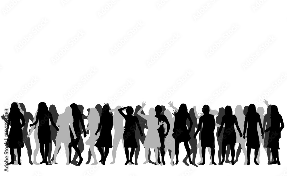 Naklejka premium Dancing people silhouettes.