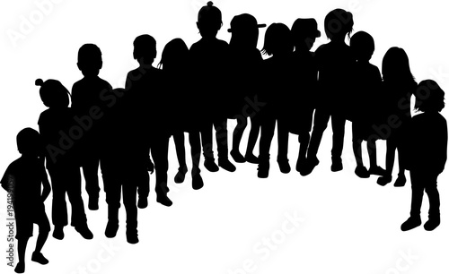 Childrens black silhouettes .