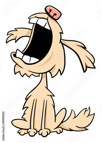 barking or howling shaggy dog cartoon character