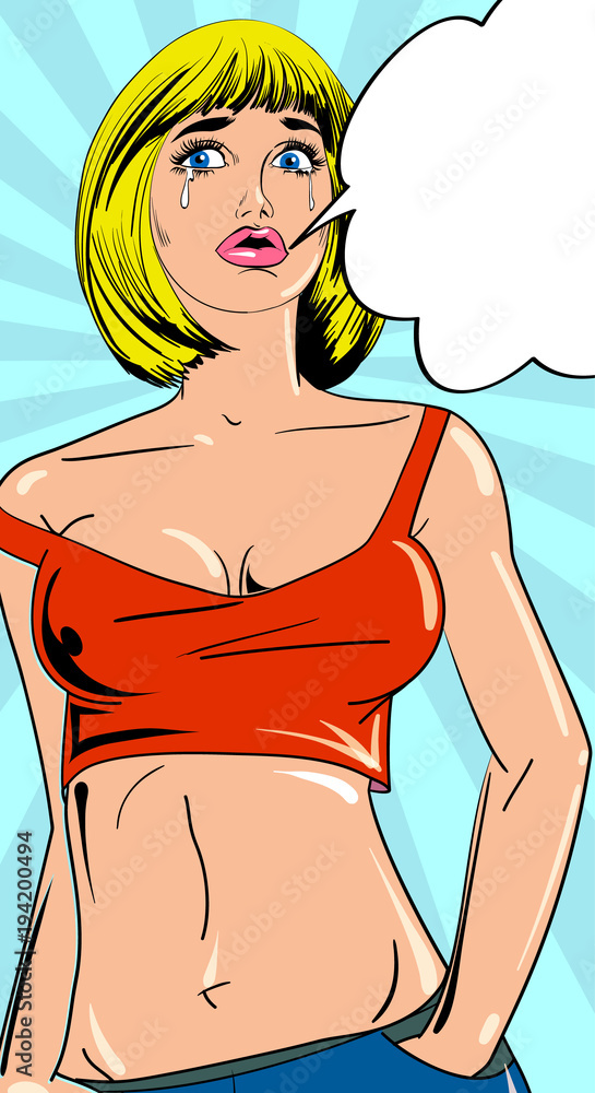 Character in vintage comic book style. Vector illustration.
